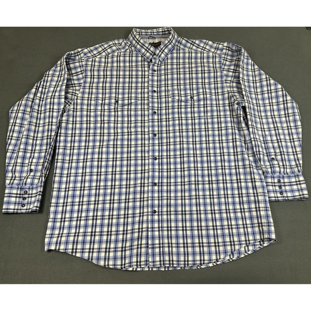 Ariat Pro Series Western Pearl Snap Shirt Mens Size XL Plaid Long Sleeve